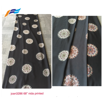 Anpassad blommönster 100% Ployester Abaya Nida tyg